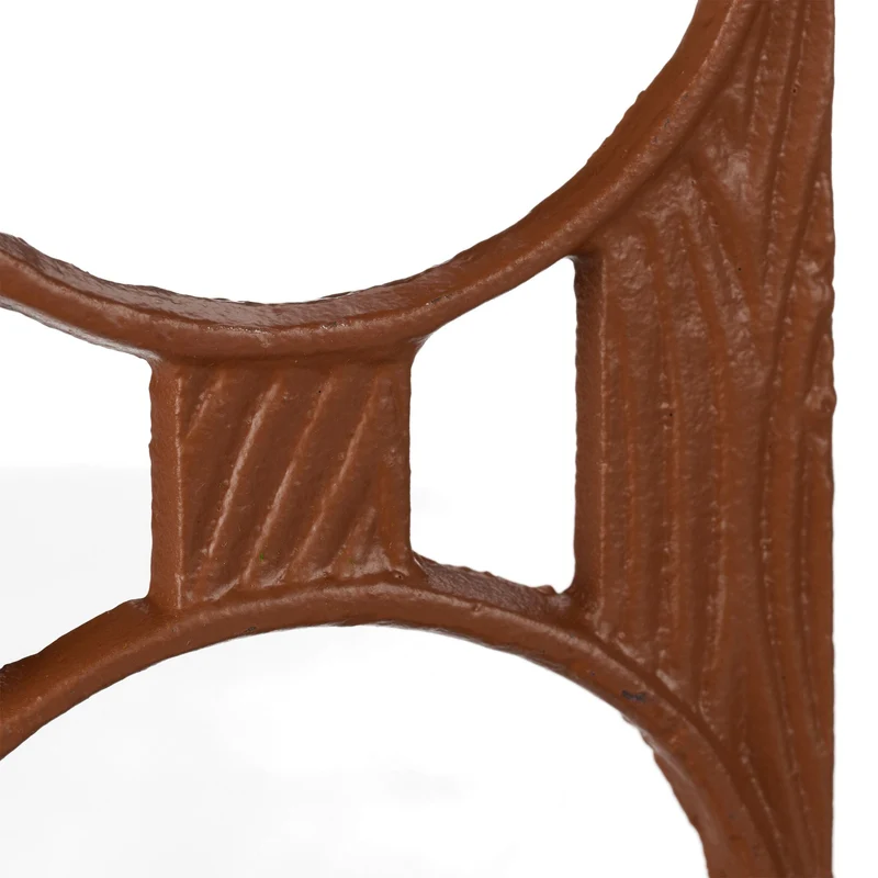 Banc de fleurs décoratif pour 2 ou 3 pots jardin terrasse 24,5 x 40 x 22 cm en fonte brun 13_0006103