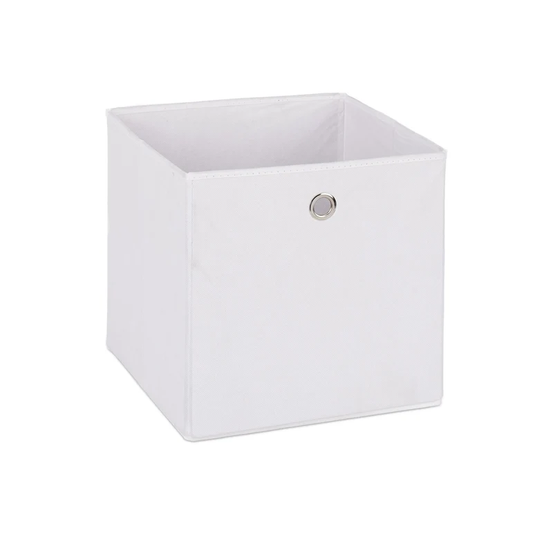 Lot de 2 boîtes de rangement pliables pratiques 30 x 30 x 30 cm en tissu gris 13_0006425