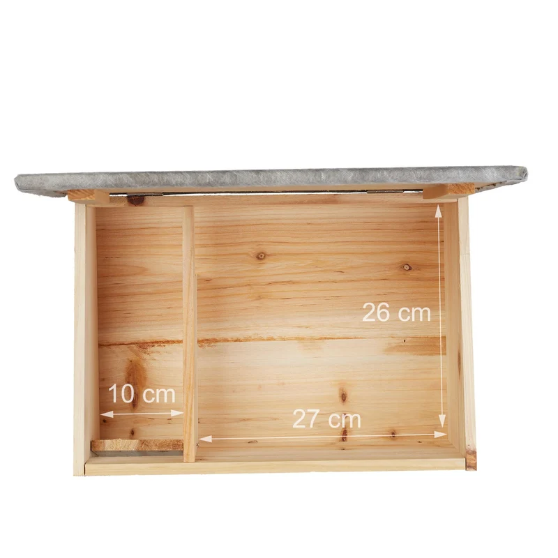 Maison pour hérisson hiver protection jardin 21 x 46 x 34 cm en bois de sapin 13_0006488