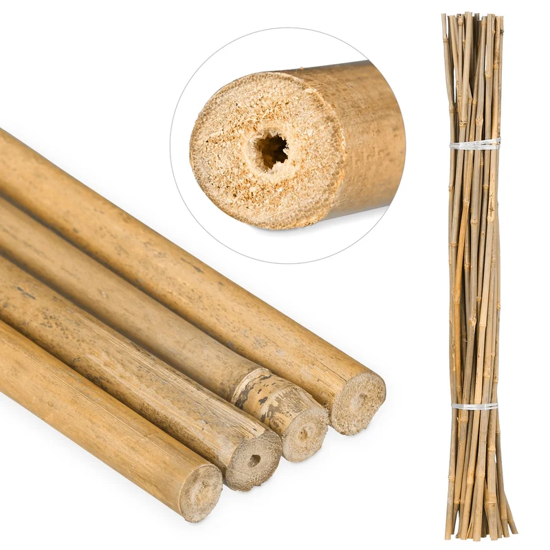Lot de 25 tiges en bambou pour jardin terrasse déco asiatique 105 x 1 cm en bambou naturel 13_0006320