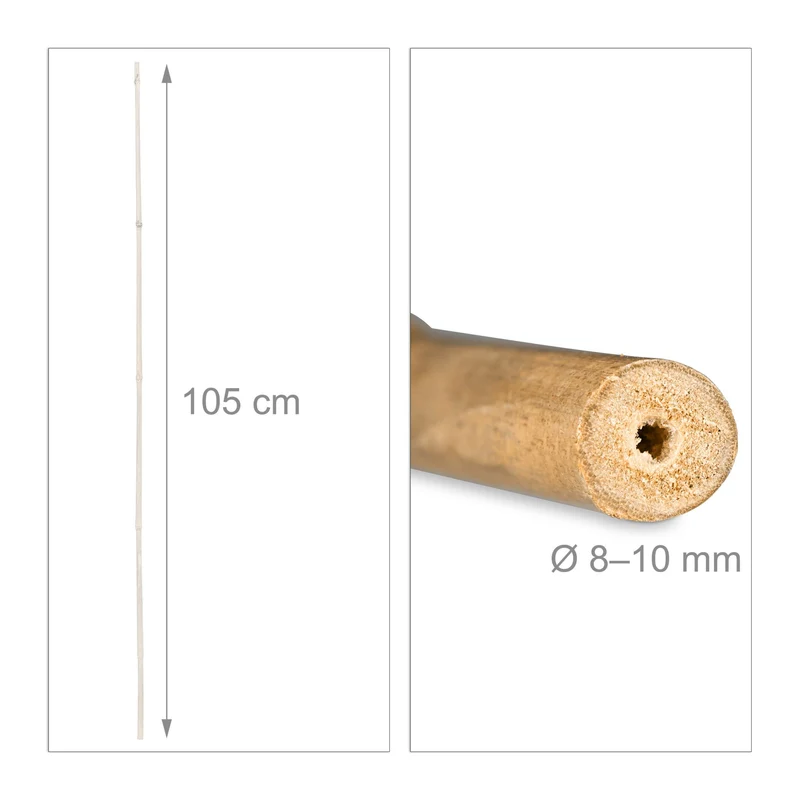 Lot de 25 tiges en bambou pour jardin terrasse déco asiatique 105 x 1 cm en bambou naturel 13_0006320