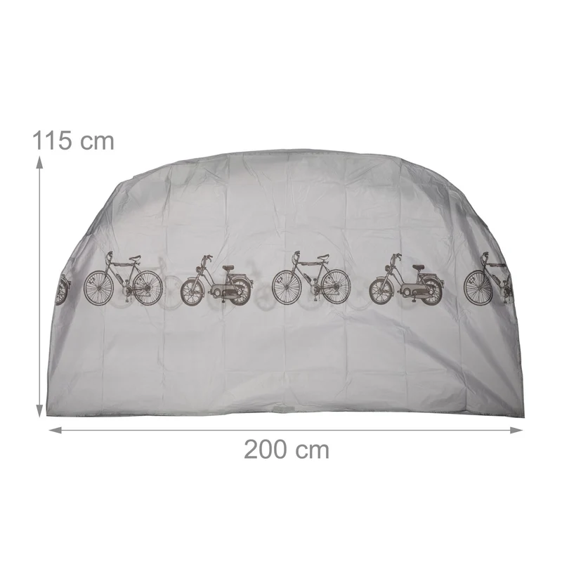 Garage pour vélo pliable imperméable 200 x 115 cm protection contre intempéries moderne en polyéthylène gris 13_0006710