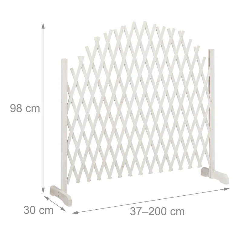Treillis extensible décoratif pour plantes grimpantes jardin 108,5 x 200 x 30 cm en bois de sapin naturel 13_0006355