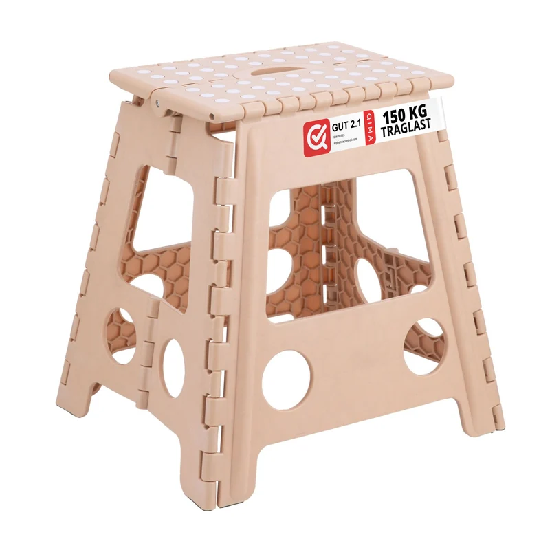 Tabouret pliable pratique pour salle de bain cuisine 39 x 39 x 32 cm léger design moderne en plastique noir 13_0006855