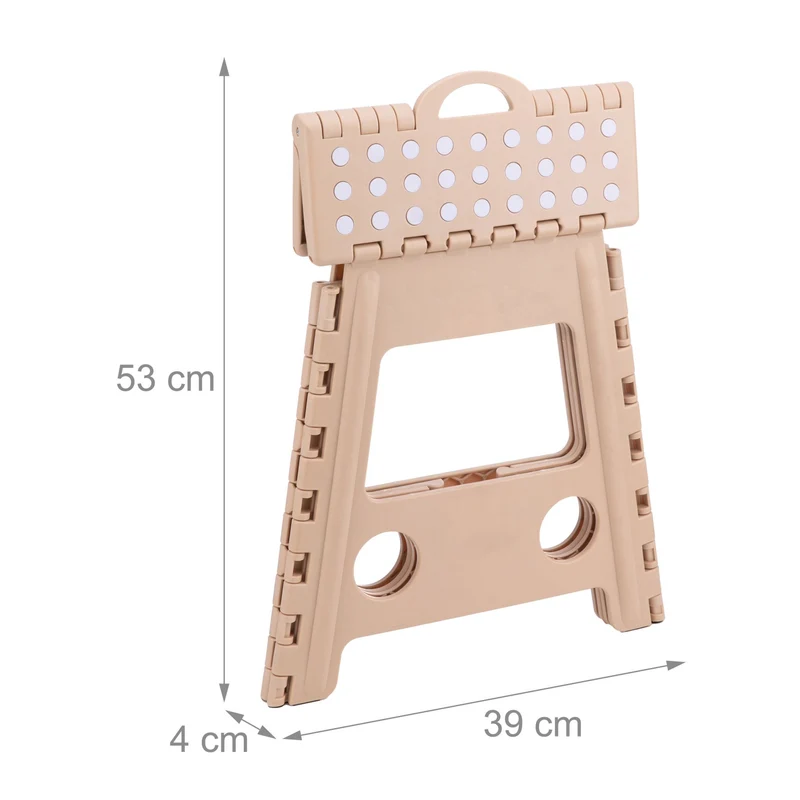 Tabouret pliable pratique pour salle de bain cuisine 39 x 39 x 32 cm léger design moderne en plastique noir 13_0006855