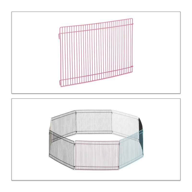 Lot de 1 enclos pour petits rongeurs 100 x 100 x 50 cm montage rapide intérieur extérieur en plastique multicolore 13_0004751