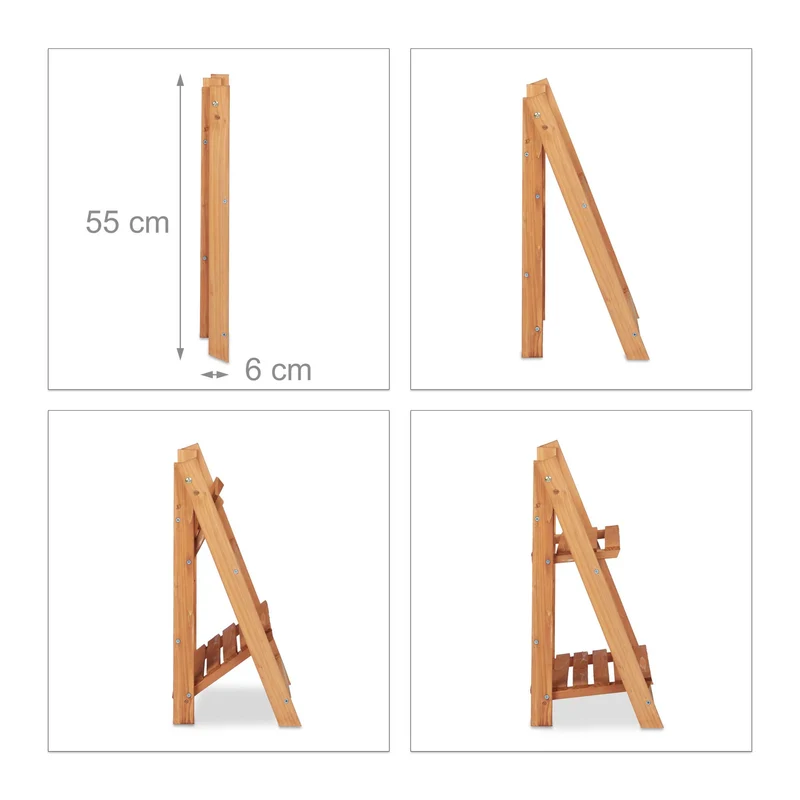 Échelle à plantes intérieure design moderne rangement pliable 107,5 x 41 x 40 cm en bois naturel 13_0005913