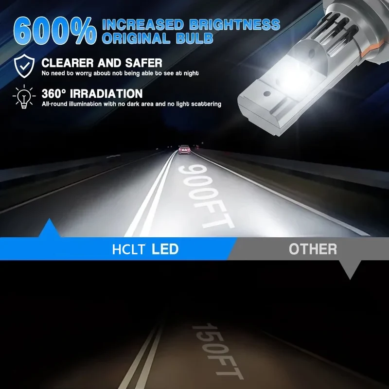 Ampoules LED H7 6000K Canbus 300W haute puissance 2 pièces