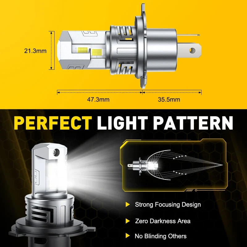 Ampoules LED H4 Canbus 60W 12V pour voiture 2 pièces