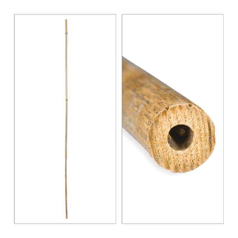 Lot de 25 tiges en bambou naturel pour jardin 150 x 10 cm stabilisation plantes décoration asiatique en bambou naturel 13_0006321