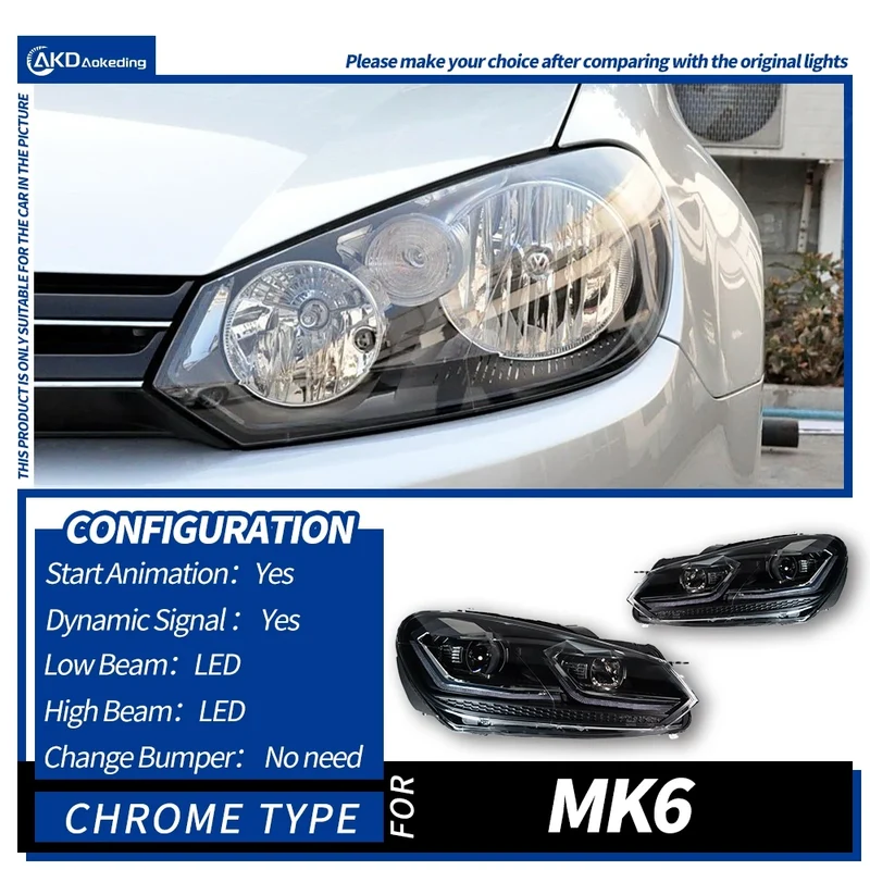 Phares LED Volkswagen Golf 6 MK6 2009-2013