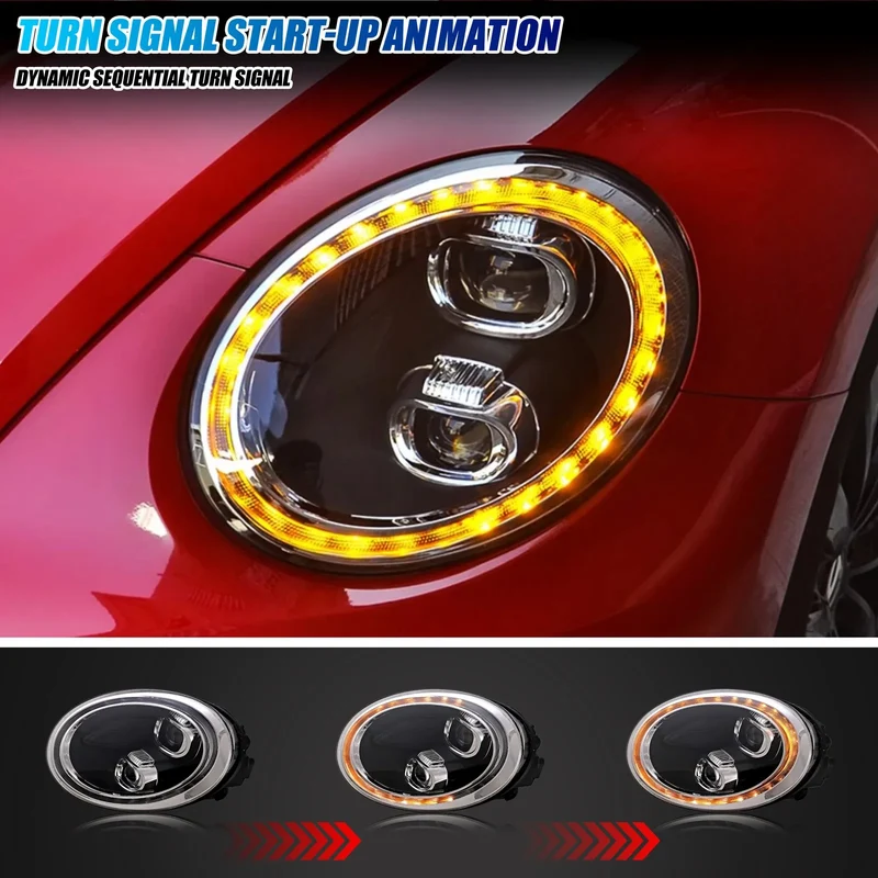 Phares LED Volkswagen Beetle 2011-2019 Halogène Séquentiel