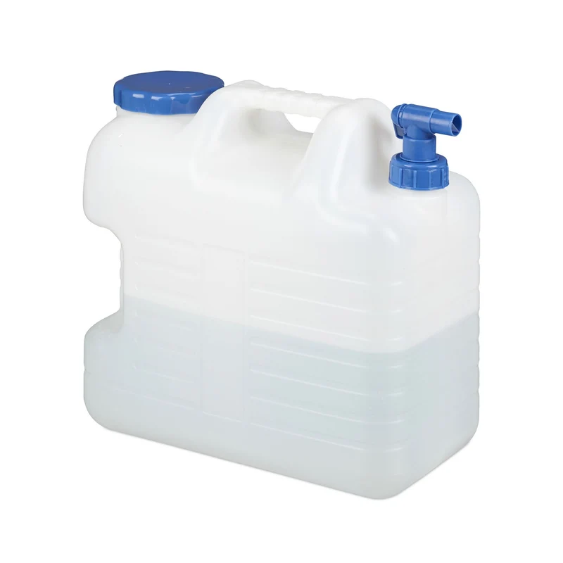 Bidon d'eau transportable 25 L 36,5 x 37,5 x 22 cm avec robinet pratique pour pique-nique en HDPE blanc 13_0005642
