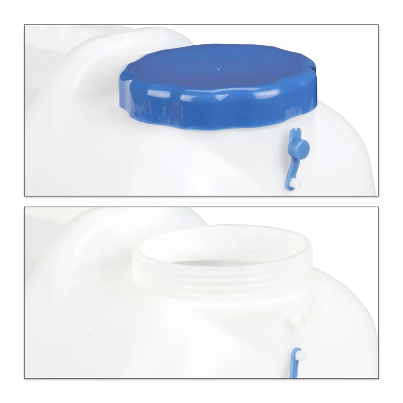 Bidon d'eau transportable 25 L 36,5 x 37,5 x 22 cm avec robinet pratique pour pique-nique en HDPE blanc 13_0005642