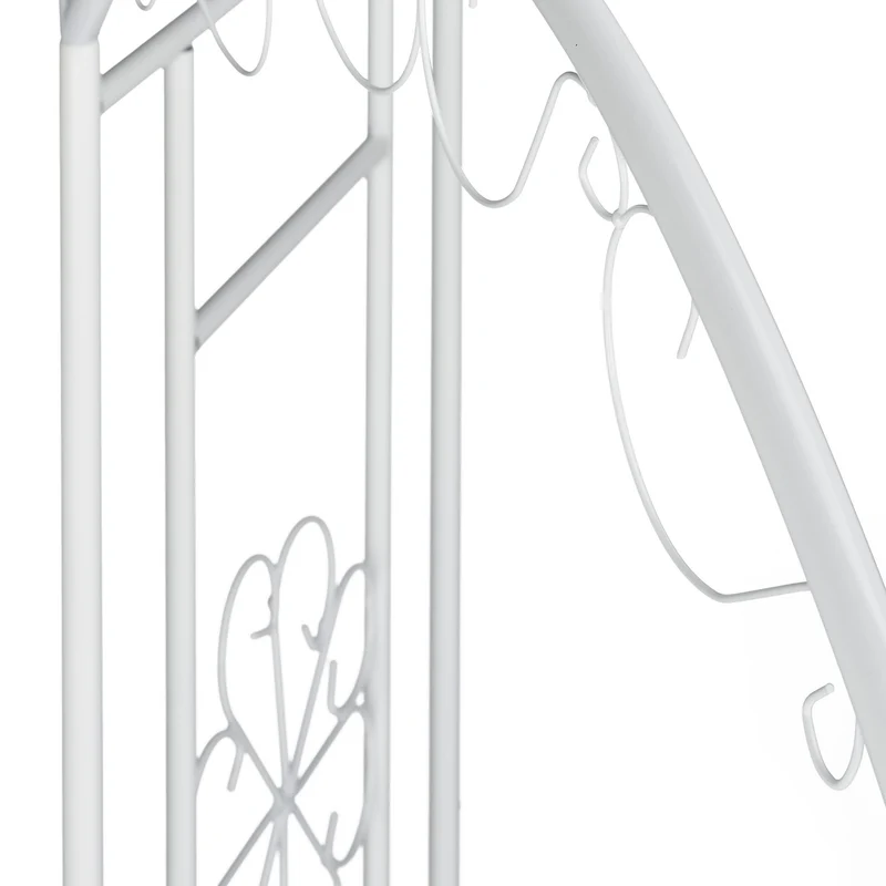 Arche à rosiers décorative jardin 250 x 160 x 160 cm pour plantes grimpantes en métal noir 13_0005553