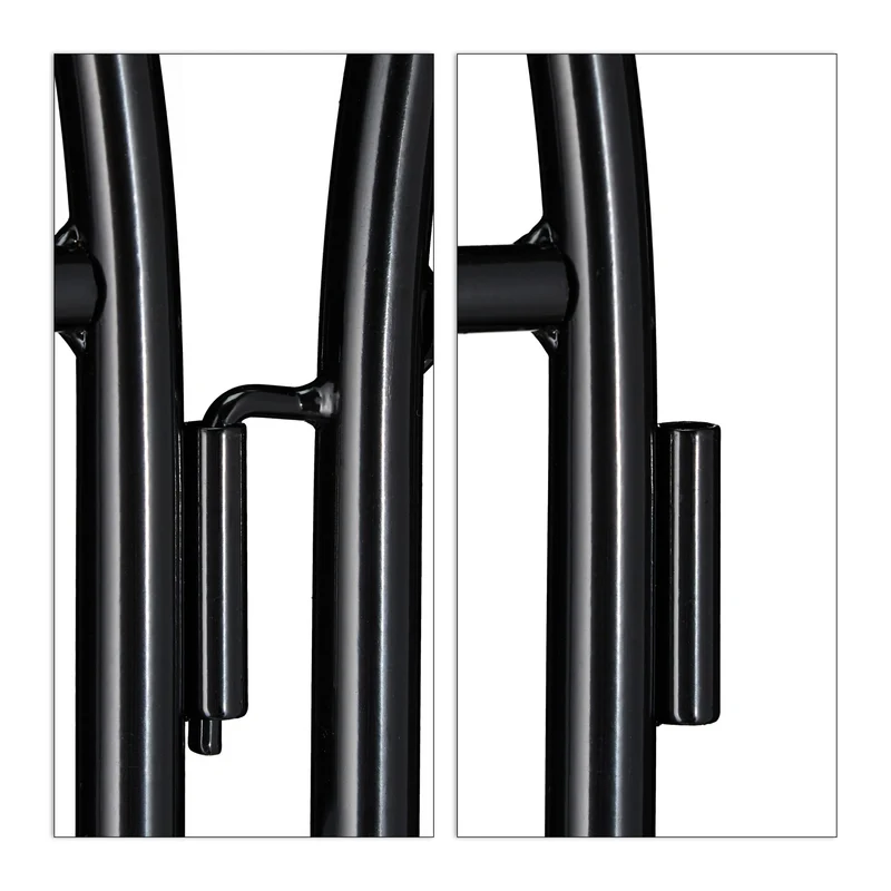 Lot de 2 treillis de jardin décoratif noir en métal 150 x 50 x 1,5 cm avec support pour plantes grimpantes 13_0008798