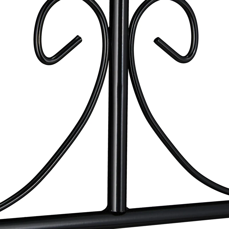 Lot de 2 treillis de jardin décoratif noir en métal 150 x 50 x 1,5 cm avec support pour plantes grimpantes 13_0008798