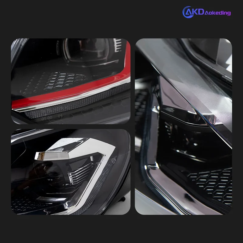 Phares TYPY VW Golf 6 MK6 2009-2012 TSI Argent GTI Rouge Fumé