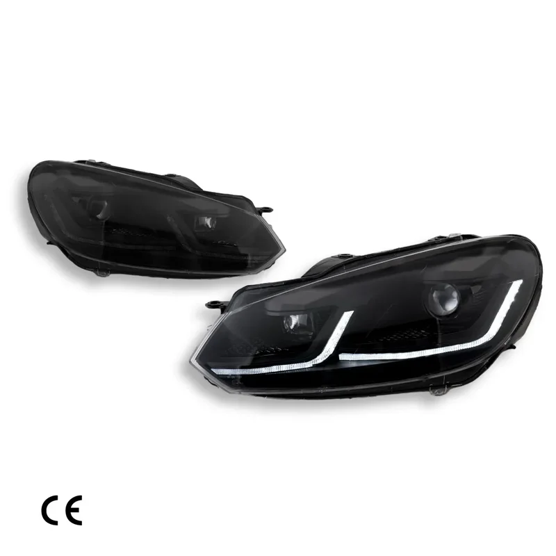 Phares TYPY VW Golf 6 MK6 2009-2012 TSI Argent GTI Rouge Fumé
