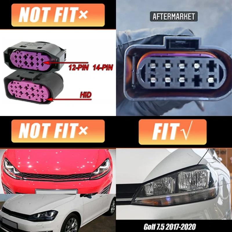 Phares LED VW Golf MK7.5 2017-2020 Halogène Non GTI V3