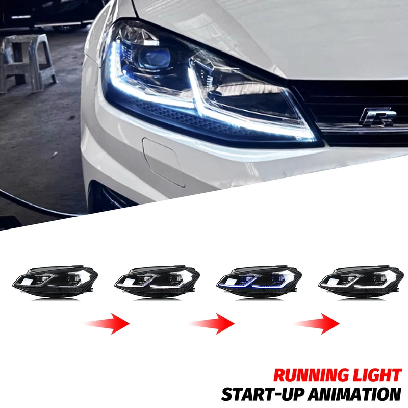 Phares LED VW Golf MK7.5 2017-2020 Halogène Non GTI V3