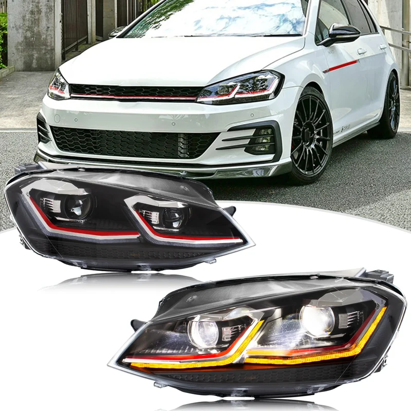 Phares LED VW Golf 7 MK7 2013-2017 Red Line E-Mark