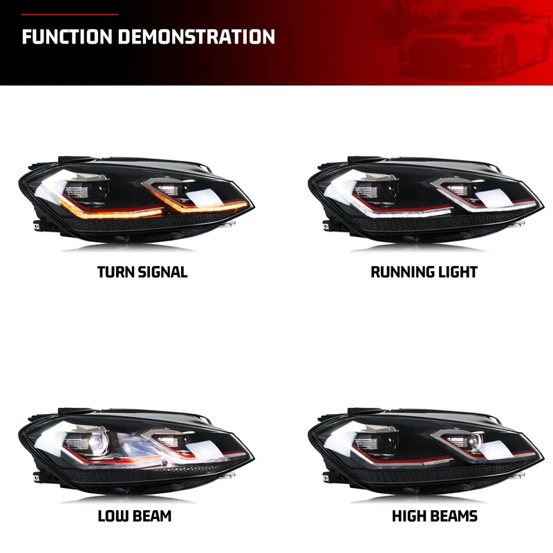 Phares LED VW Golf MK7.5 TSI TDI 2017-2020 Ensemble Premium