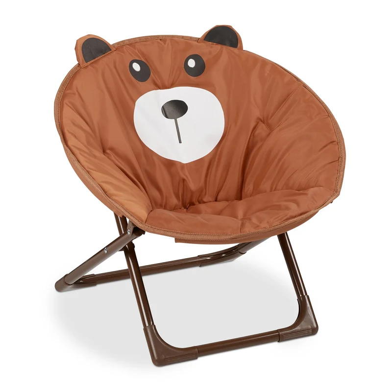 Fauteuil pliable pour enfant confortable 50 x 48 x 47 cm assise rembourrée jardin chambre en polyester rose 13_0007786