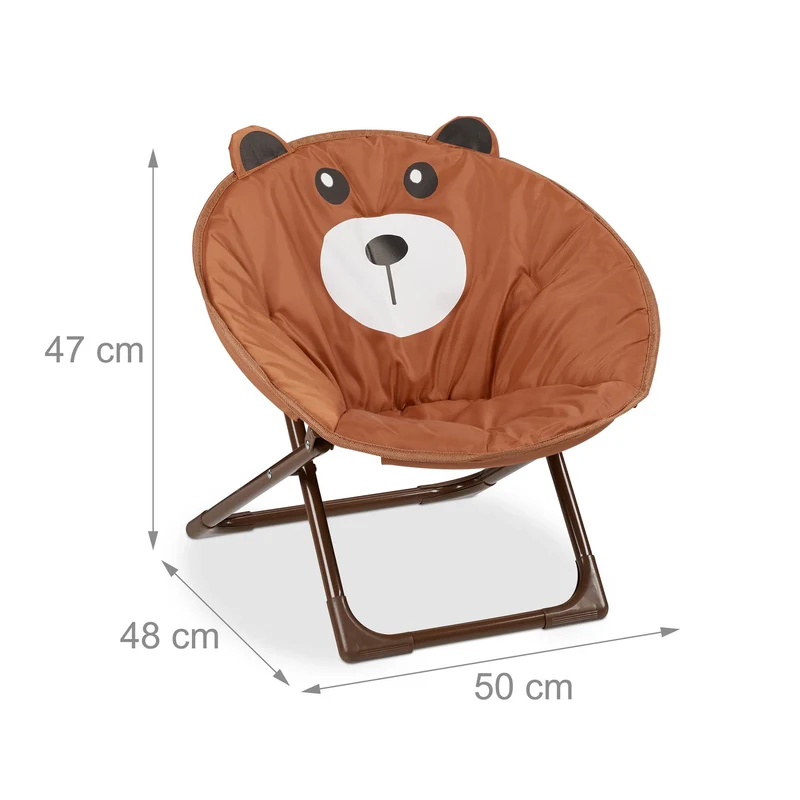 Fauteuil pliable pour enfant confortable 50 x 48 x 47 cm assise rembourrée jardin chambre en polyester rose 13_0007786