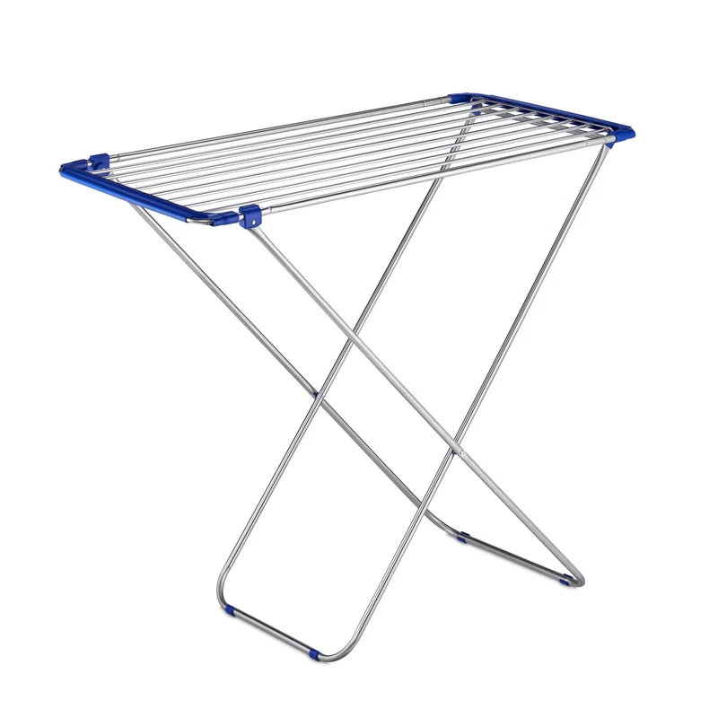 Séchoir extensible pliable design moderne salle de bain balcon 13,6 m en acier inox noir 13_0008296