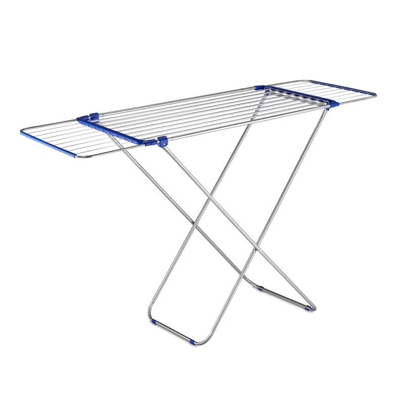 Séchoir extensible pliable design moderne salle de bain balcon 13,6 m en acier inox noir 13_0008296
