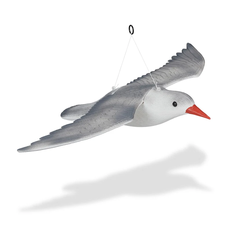 Epouvantail mouette décoratif résistant aux intempéries 22 x 59 x 41 cm en PE gris 13_0008242