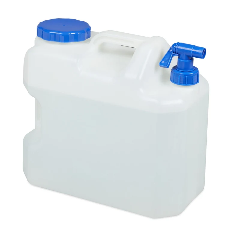 Bidon à eau transportable 12 L 35,5 x 17 x 32 cm pratique hermétique festival en HDPE blanc 13_0008811