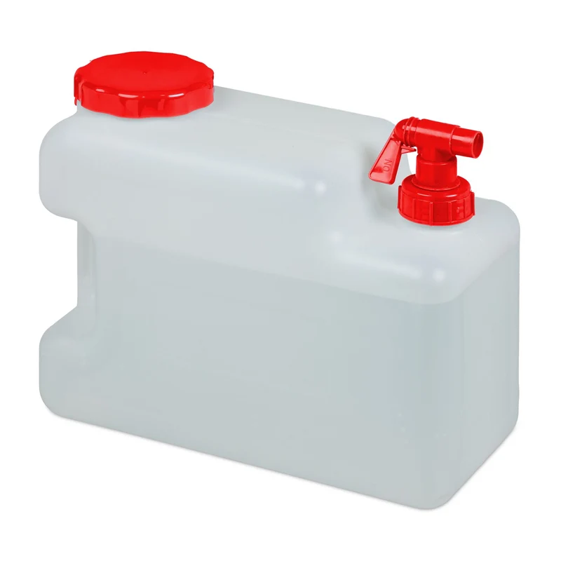Bidon à eau transportable avec robinet 37 x 20 x 37 cm hermétique léger style extérieur en HDPE blanc 13_0008813