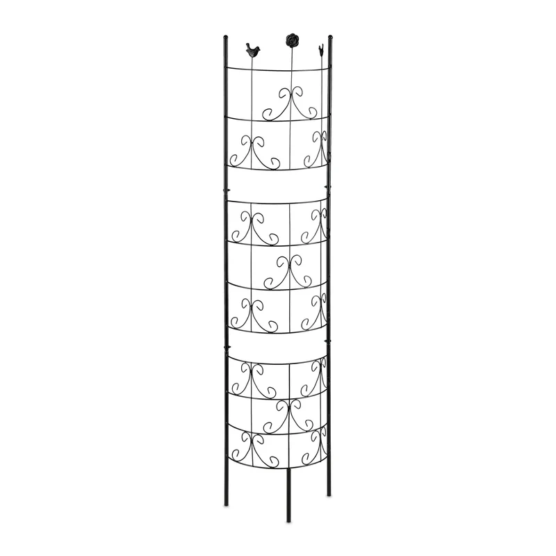 Tuteur rosier grimpant semi-circulaire décoratif jardin support plantes 200 x 30 x 30 cm en fer noir 13_0008326