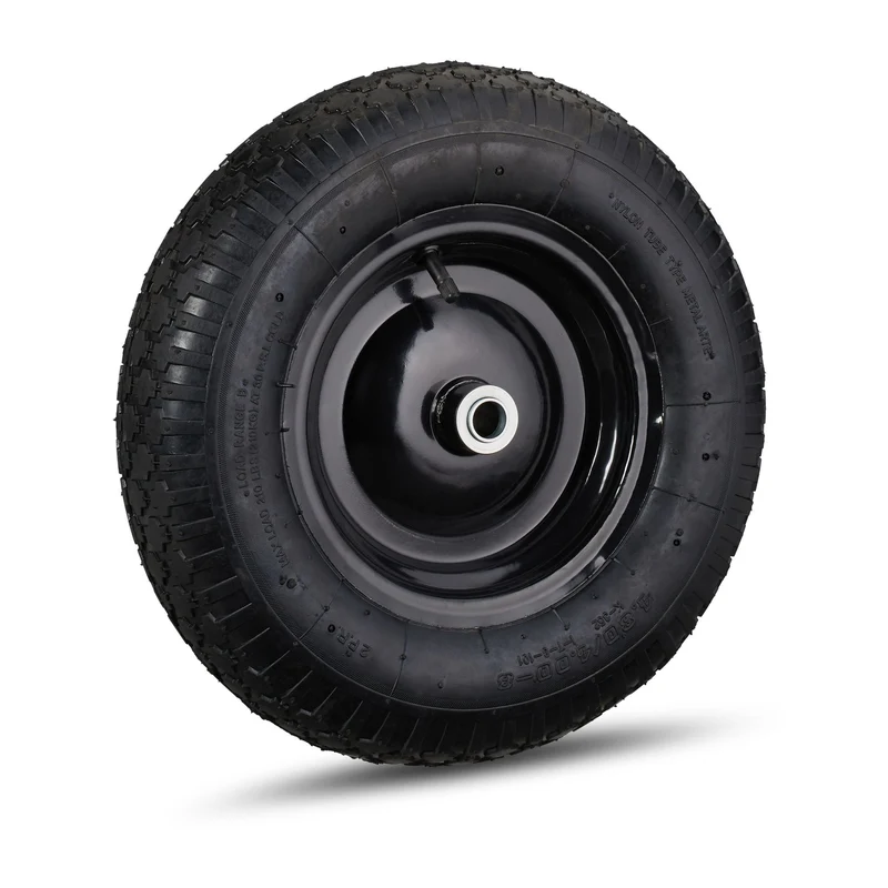 Roue de brouette gonflable 39 x 9 cm confort de transport surface profilée en caoutchouc noir 13_0007682