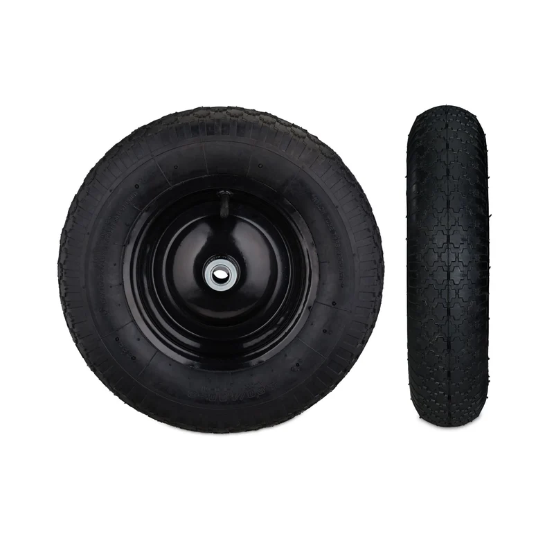 Roue de brouette gonflable 39 x 9 cm confort de transport surface profilée en caoutchouc noir 13_0007682