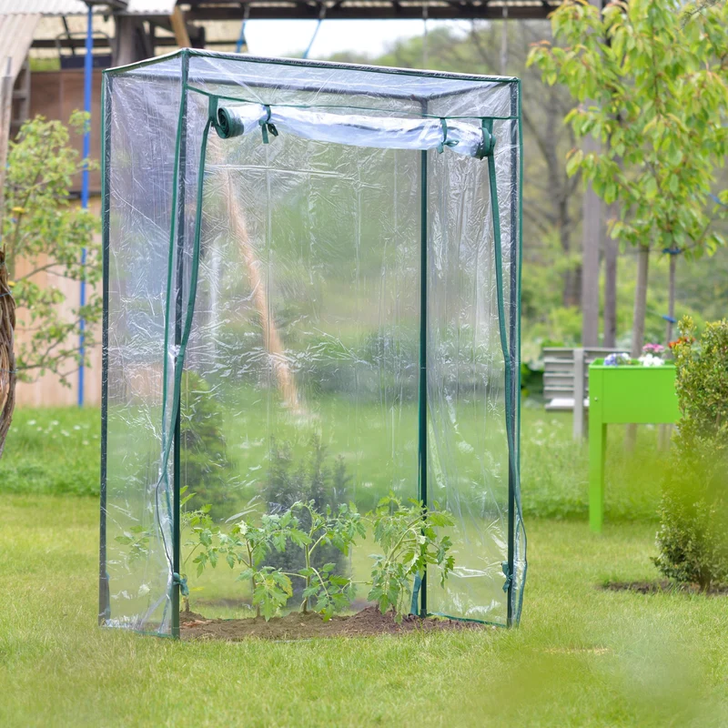 Serre à tomates compacte jardin balcon 150 x 100 x 50 cm montage facile design pratique en acier vert 13_0008887
