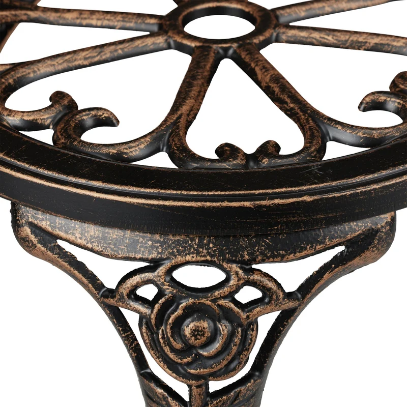 Banc de jardin vintage 120 x 50 x 70 cm pour deux personnes style romantique finition rustique en métal marron 13_0008338