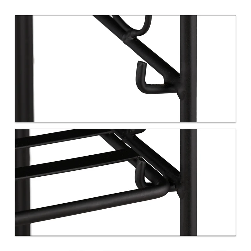 Étagère à fleurs extérieure pliable 100 x 30 x 100 cm design moderne balcon en fer noir 13_0008325