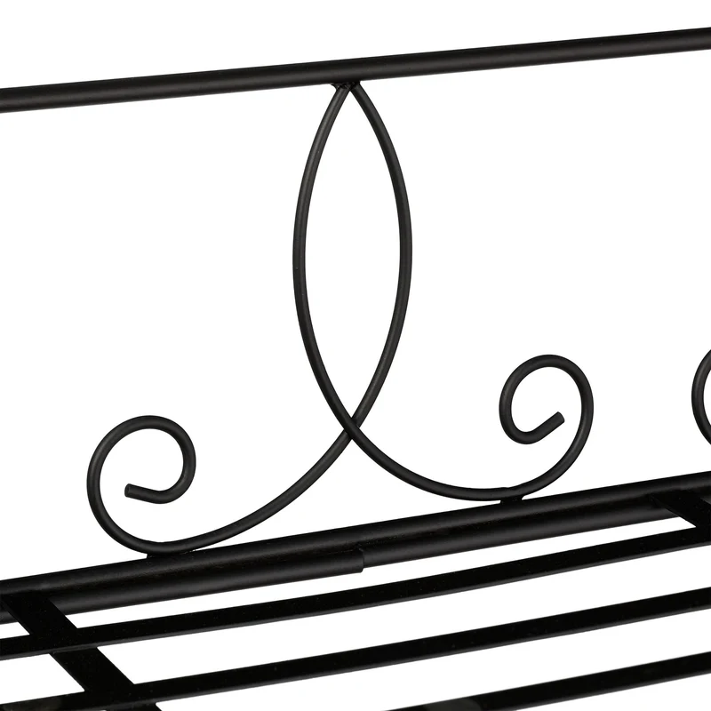 Étagère à fleurs extérieure pliable 100 x 30 x 100 cm design moderne balcon en fer noir 13_0008325
