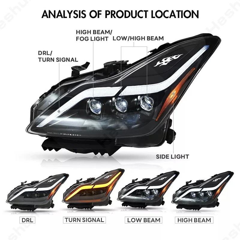 Phares LED Paire Infiniti G37 Q60 Coupe 2008-2015
