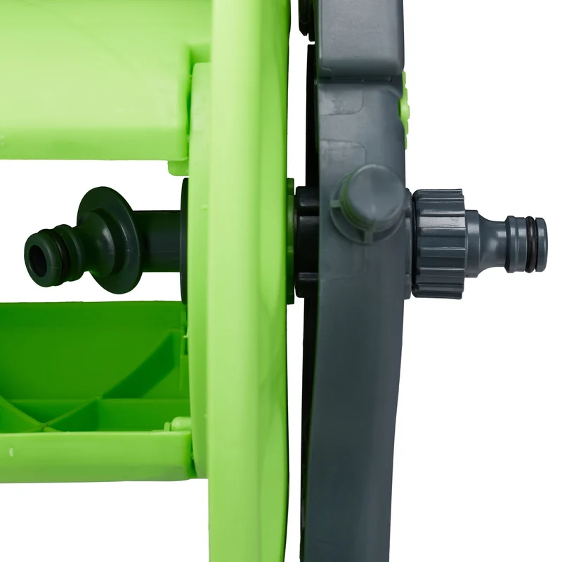 Chariot de tuyau roulant pratique jardin 45 m avec manivelle et roues faciles à déplacer en plastique vert 13_0008390