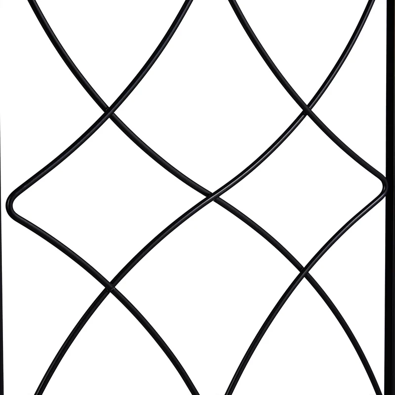 Lot de 3 treillis de jardin en métal noir 122 x 31 x 1 cm style décoratif améliore la croissance en acier zingué noir 13_0008345