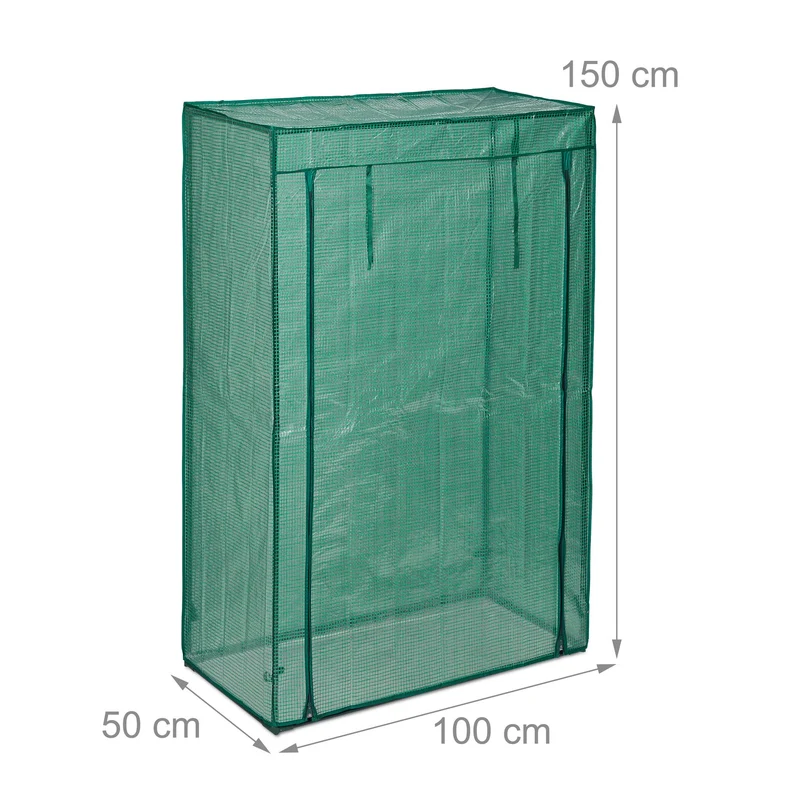 Serre à tomates compacte jardin balcon 150 x 100 x 50 cm montage facile design pratique en acier vert 13_0008888
