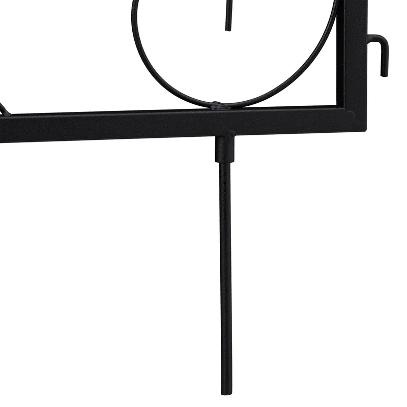 Lot de 4 bordures potager en fer noir design antique délimitation jardin extérieure 47 x 225 x 1,5 cm en fer noir 13_0008794