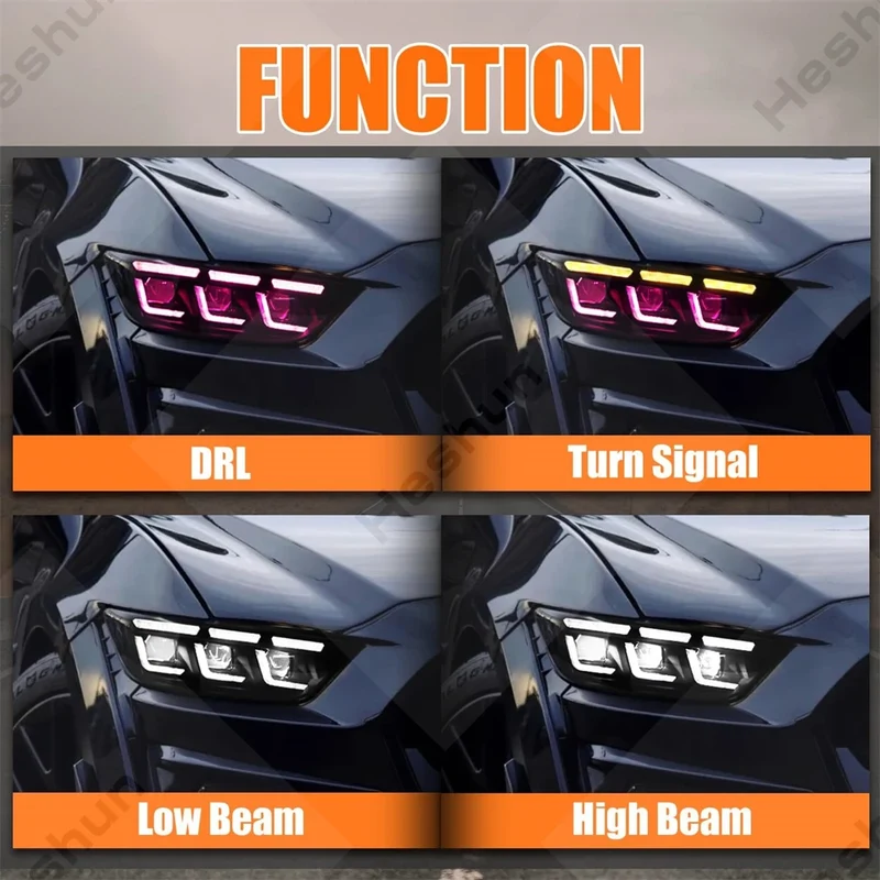 Phares Avant LED Sequentiel Ford Mustang Shelby GT500