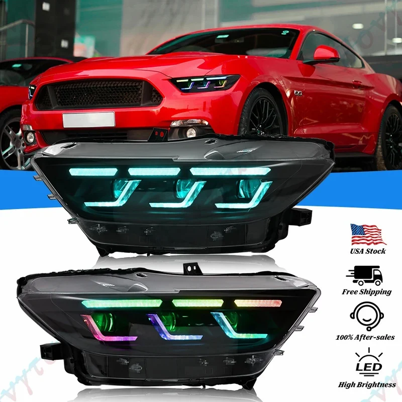 Phares Avant LED Sequentiel Ford Mustang Shelby GT500