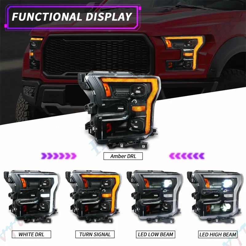 Phares LED Ford F150 XL XLT Raptor Look Sportif