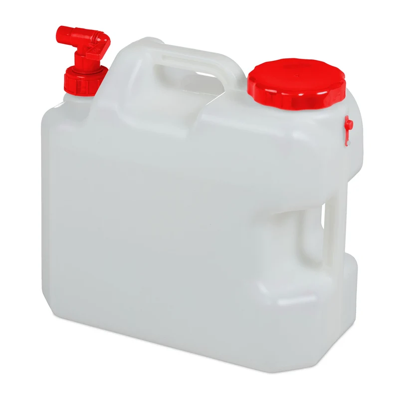 Bidon à eau transportable idéal pour camping 35,5 x 17 x 32,5 cm léger hermétique en HDPE blanc 13_0008814